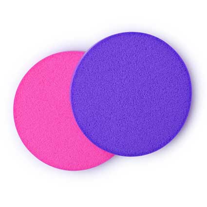 Facial Cleansing sponge, pink and Purple